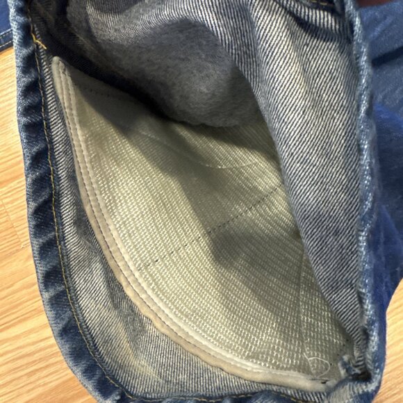 Vintage GWG Red Strap Reinforced Work Jeans Biker 40x30 Canada Union Denim - Picture 5 of 7